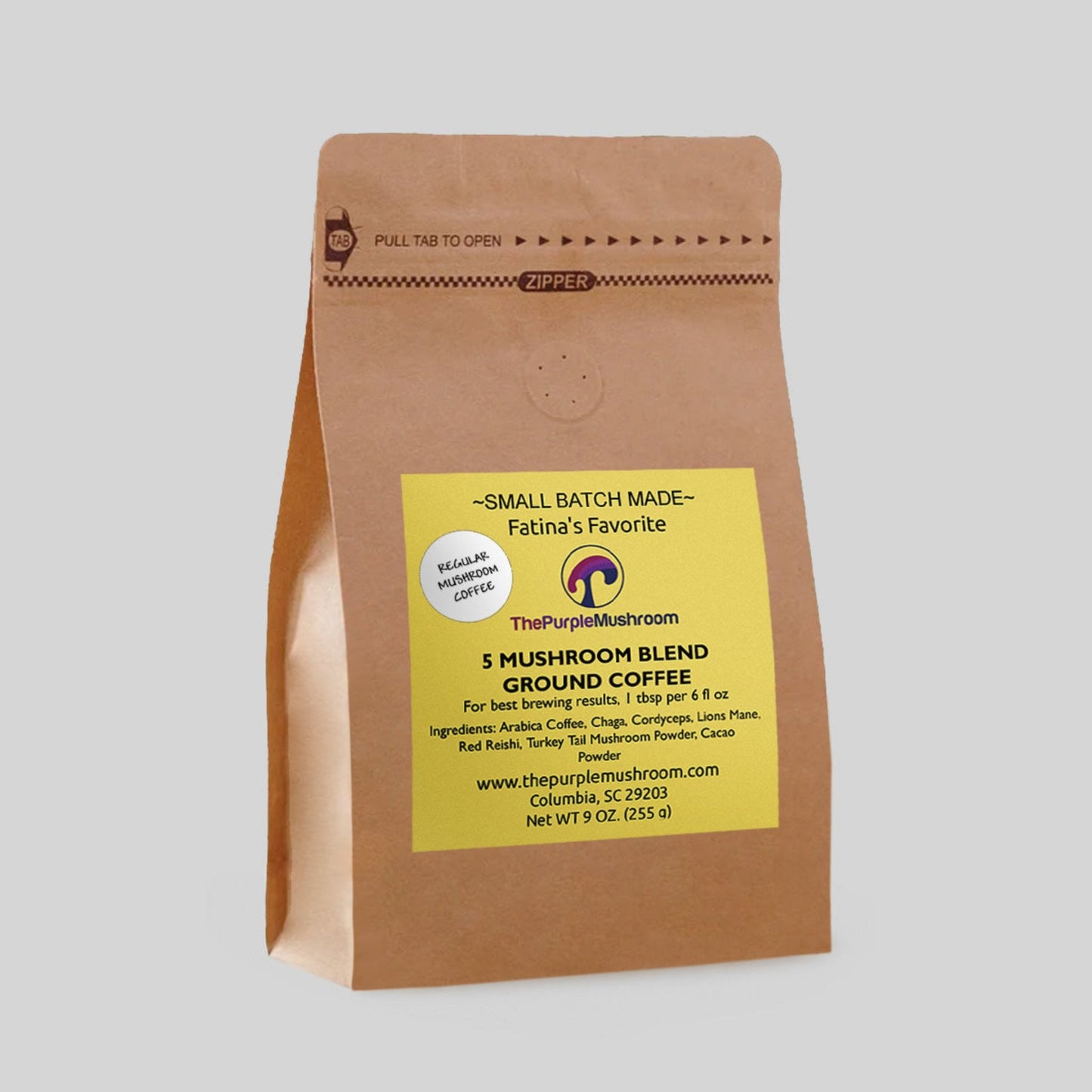 Fatina's Favorite 5 Mushroom Blend Ground Coffee - "Regular"