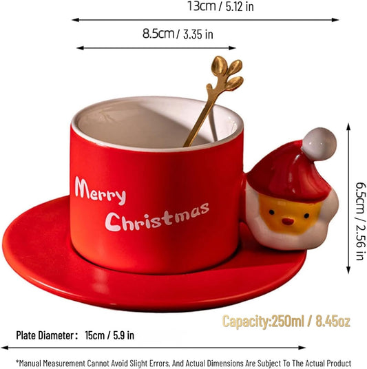 Christmas Coffee Mug Set With Saucer And Spoon, Selected Featured December Cups of the Month