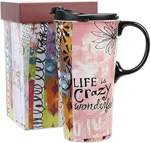 Ceramic Travel Mug with Sealed Lid, Selected Featured January Cups of the Month