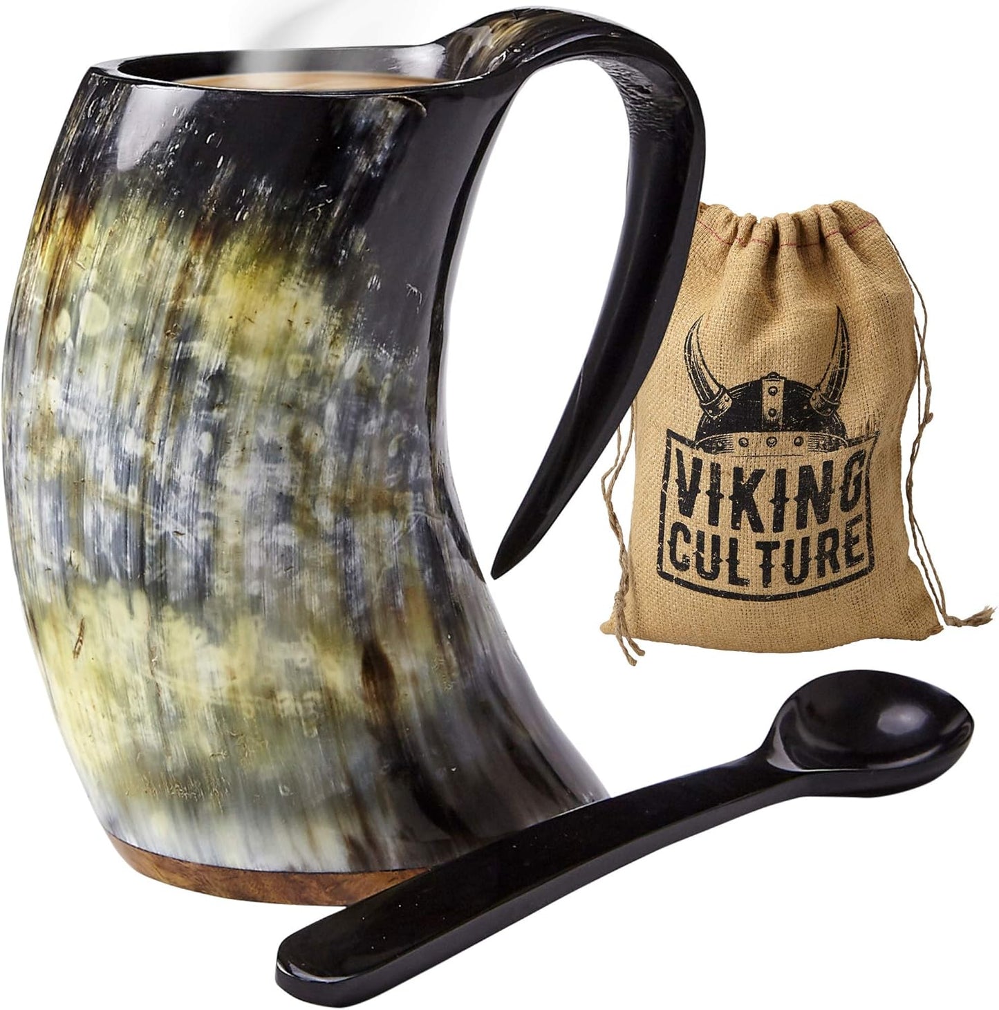 Coffee Horn Mug with Spoon, Plate and Bag, 3 Pc Set, Featured December Cups of the Month