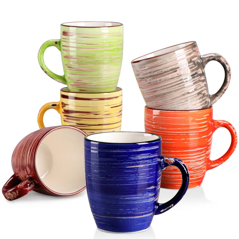 Albero 12.5 Oz. Stoneware Coffee Mug (Set of 6), Selected Featured January Cups Of The Month