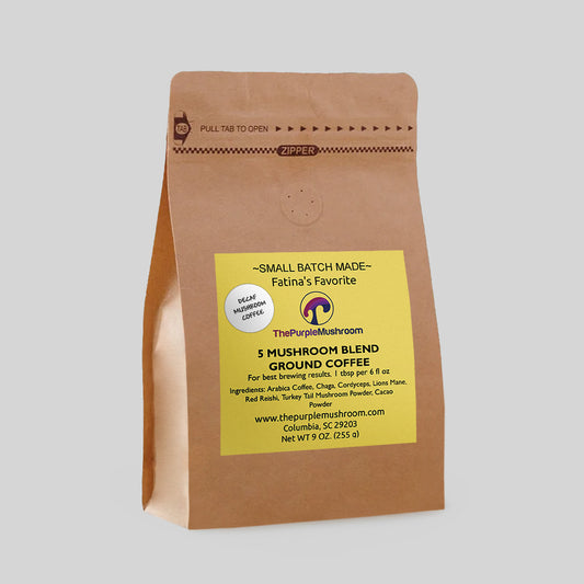 Fatina's Favorite 5 Mushroom Blend Ground Coffee - Decaf